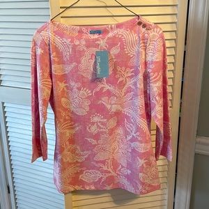 J McLaughlin knit top with 3/4 sleeves. Size S